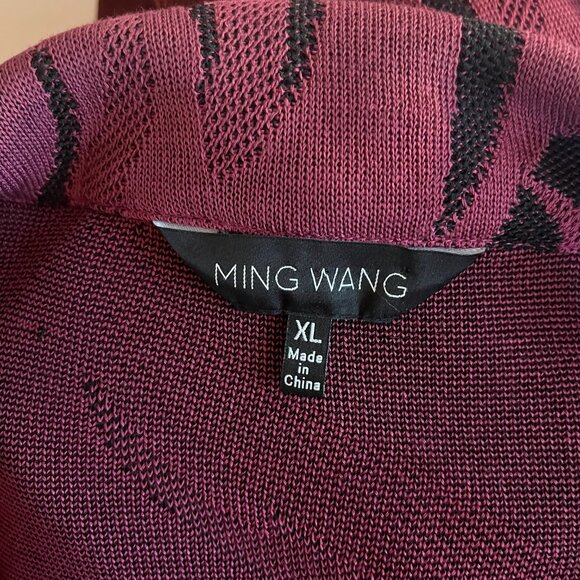 Ming Wang Size XL Purple Black Knit Jacket - Picture 2 of 11